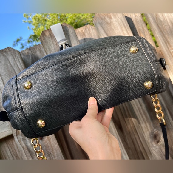 Michael Kors MD Tristan Black Leather Convertible Satchel - Picture 3 of 11